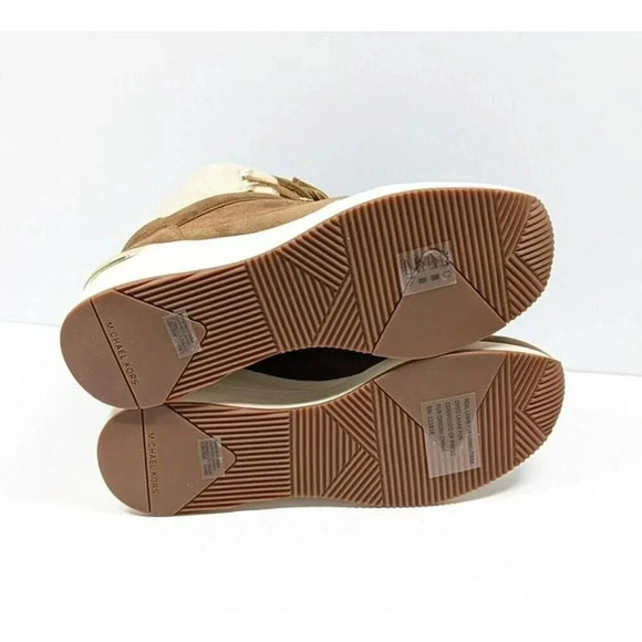 Michael Kors Women's Liv Wedge Booties Dark Caramel Suede Size 9.5 M (MSRP $250) - Picture 8 of 9